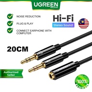 UGREEN 3.5mm Male to 2 Port 3.5mm Female Aux Audio Stereo Y Splitter Cable Adapter Earphone Headphon