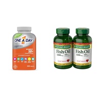 ONE A DAY Women’s 50+ Multivitamins Tablet, Multivitamin for Women & Nature's Bounty Fish Oil 1200 m