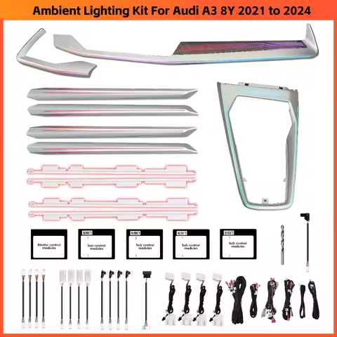 Upgrade 64 Colors LED Trim Ambient Lighting for Audi A3 8Y 2021 to 2024 Interior Light Accessories D