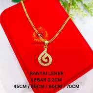 Jg GOLD KOREA/BANGKOK SADUR 24K 916 ELEPHANT LIPAN NECK CHAIN 0.2CM 45/50/60/70CM WIDTH PENDANT 1.2C