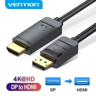 Vention Display Port to HDMI 4K 30Hz สาย DP to HDMI Cable สายแปลง hdmi for PC Laptop HDTV Monitor Projector 4k Video Audio Cable DisplayPort to HDMI converter สายแปลงสัญญาณhdmi 1m 1.5m2m 3m 5m