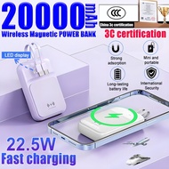 【3C Certification 】Magnetic 3C Powerbank 20000mAh Wireless Powerbank Fast Charging Powerbank Camping