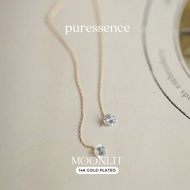 * 𝑀𝑜𝑜𝓃𝓁𝒾𝓉 Collection * Round Zircon  Earrings for Women Gift Gold Jewelry 14KER67