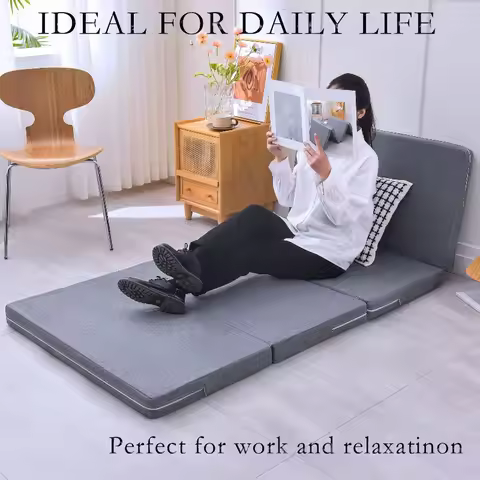 Mattresses Four Fold Memory Foam Mattress Portable Nap Mat Office Dorm Guest Bed Tatami Futon Single