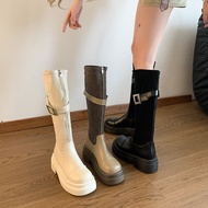 European Goods New Niche Color Matching High Boots Knight Boots Fleece-lined Frye Boot