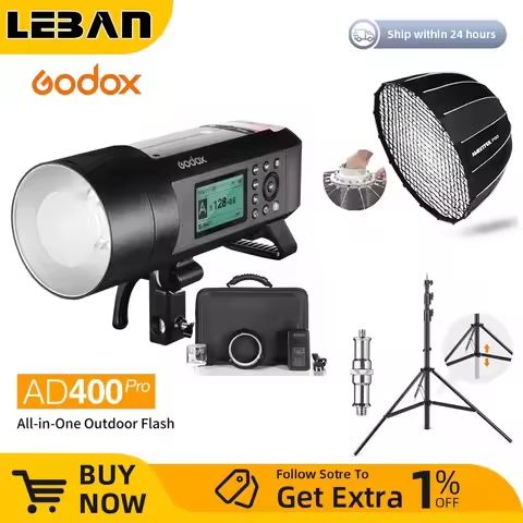 Godox AD400Pro AD400 Pro TTL HSS WITSTRO All-in-One Outdoor Flash + 2.8m Air Cushioned Light Stand +