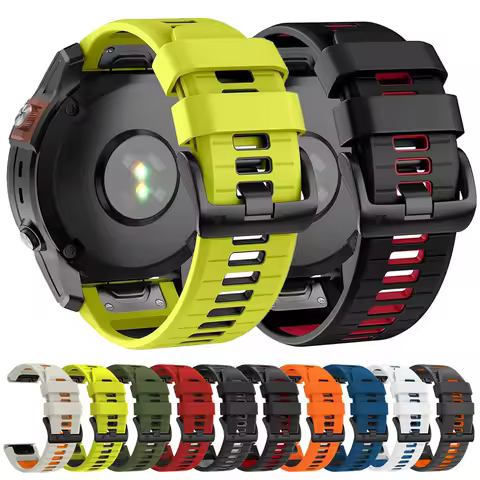 Silicone 22mm 26mm Strap WatchBand For Garmin Fenix 7 7X 8 E 6X 6 Pro/Forerunner 970 965 955/Instinc