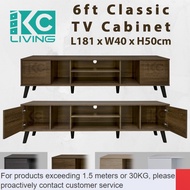 NEW🧅[KCL] 6ft Classic TV Cabinet / TV Console / Media Storage / Brown &amp; Grey &amp; Light Brown &amp; White Color / Almari TV 3ZF