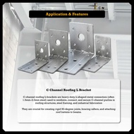 Galvanized Steel C Channel L Bracket 2x4 Penyambung Besi L Shape Bracket Rak Dinding Pendakap Sudut
