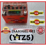 100% ORIGINAL KOYOKO G2 MOTORCYCLE BATTERY YTZ5S-BS (BT4) 12V5AH/10HR / Mazuka