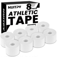 8 Pack Athletic Tape, White Sports Tape, Easy Tear Wrist Tape, Strong Adhesion Tapes for Boxing, Gym