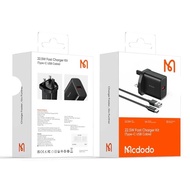 CH-4581 MCDODO 22.5W FAST CHARGER KIT (UK) + USB-A TO TYPE-C CABLE