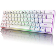 RK ROYAL KLUDGE RK61 2.4Ghz Wireless/Bluetooth/Wired 60% Mechanical Keyboard, 61 Keys RGB Hot Swappable Blue Switch