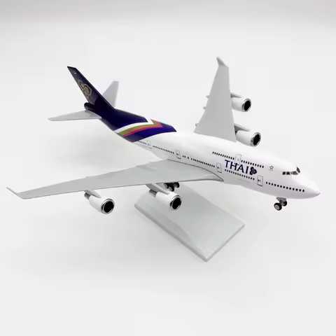 Airplane Model B747 Thai Airways 30CM 1/250 747 Plastic Resin With Pedastal Model Building Plane Mod