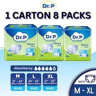 DR. P PANTS VALUE LEVEL 6 ABSORBENCY ADULT PANT DIAPER M10/ L9/ XL8 (8 PACKS) - 2X SKIN PROTECTION W