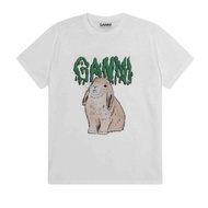 ️ Ganni White Relaxed Jersey Bunny T-shirt size M
