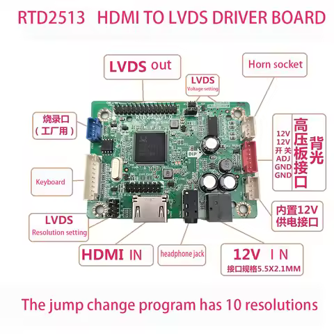 RTD2513V1.0 driver board HDMI input to LVDS output driver-free motherboard industrial control displa