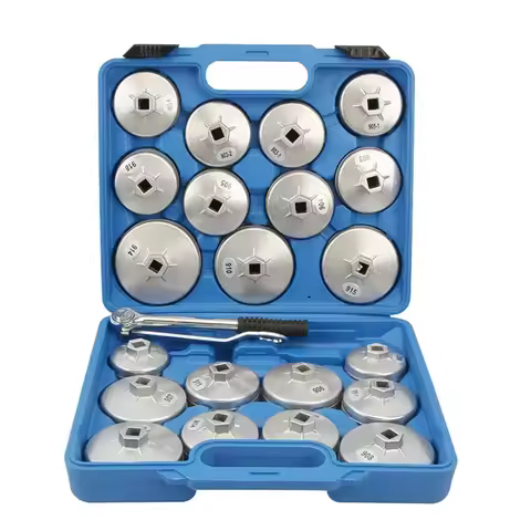 23-piece Aluminum Cup Type Oil Filter Wrench Set Oil Filter Cap Removal Wrench Set Spanner Maintenan