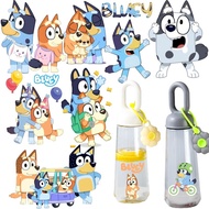 New Bluey Cartoon Character Cold Print Crystal Adhesive UV Transfer Stickers DIY Label Stickers Wash