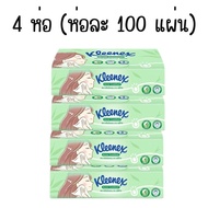 100 แผ่น 4 ห่อ Kleenex  คลีเน็กซ์ กระดาษเช็ดหน้าแอคเน่ คอมฟอร์ท ซอฟท์ เคส Kleenex Facial Tissue Acne