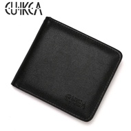 CUIKCA Casual Men Wallets Solid Wallet PU Leather Wallet Short Wallet Zipper Coin Bag Purse Buseiness Credit ID Card Holders