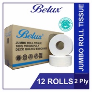 Wholesale Offer | 250m x 12rolls BELUX SUPER JUMBO ROLL TOILET PAPER TOILET ROLL 2 PLY CHEAP WASHROOM CUBICAL