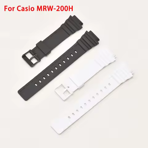 Resin Strap for Casio MRW-200H Watch Band Men Glossy Sport Waterproof Silicone Rubber Pin Buckle Wri