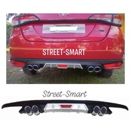 ◄✐☸Toyota Vios 2019 to 2021 Gen 4 Rear Bumper Lip Diffuser Black Chrome