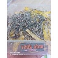 10 pcs resistors 1/4 watt value 100k ohm