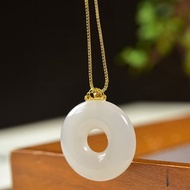 秒殺價 天然和田玉18k平安扣 雕工精緻