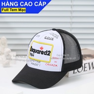 [A268]Mũ Lưỡi Trai Nón Kết DSQUARED2 Thêu Logo In Hoạ Tiêt Vải Cotton Trắng Phối Lưới Đen Thoáng Mát
