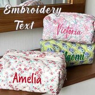1 Pc Personalized Custom Embroidery Floral Cosmetic Bag Light Convenient Large Capacity Storage Bag 