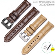 Slubby Pattern Leather Watch Straps 20mm 22mm 24mm 26mm Retro Top Layer Cowhide Watch Band for Panerai for Seiko Universal Bracelet