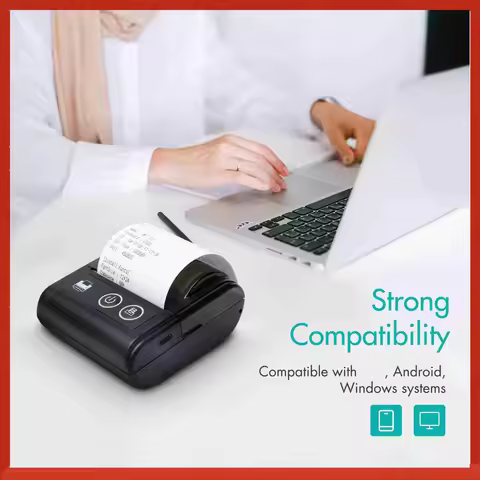 Portable Mini Thermal Receipt Printer USB BT Connection 2 Inches 57mm Wireless Printer High Speed wi