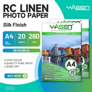 Yasen Resin Coated RC Linen Photo Paper 260gsm | Multi-Size A4/5R/4R/3R 20/Pack