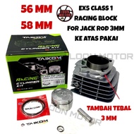 EX5 CLASS 1 RACING BLOCK 56MM/58MM FOR JACK ROD 3MM KE ATAS PAKAI SONIC PISTON - TAIKOM RACING