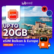 Hello1010 eSIM Balkan & Europe (63 Countries)