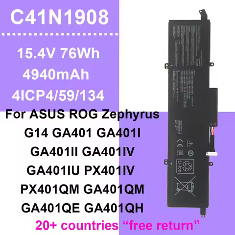 Laptop Battery C41N1908 For ASUS ROG Zephyrus G14 GA401 GA401I GA401II GA401IV GA401IU GA401IH GA401
