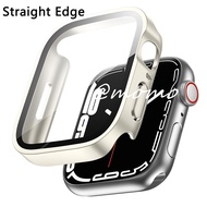 Straight Edge Tempered Glass Apple Watch Case for Apple Watch Series 8 7 6/SE/5/4 iWacth Cover Waterproof Screen Protector Apple Watch Cover