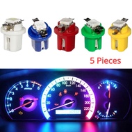5 Pieces T5 Led Lamp Car Indicator Dash Bulb Auto Dashboard Instrument Light B8 5D 5050 1smd Blue Re