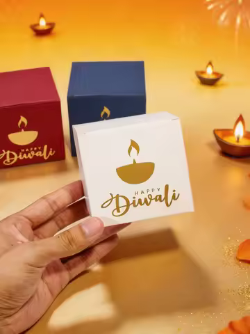 Happy Diwali paper gift box, suitable for candies, desserts, cookies, chocolates, Indian holidays, b