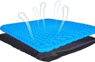 Yimiyaa Gel Seat Cushion, Double Thick Egg Gel Cushion for Pressure Pain Relief, Breathable Wheelchair Cushion Chair Pads for Car Seat Office Chair（15.6 * 15 * 0.8inch）
