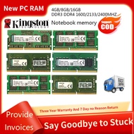 【จัดส่งฟรี】Kingston DDR3/DDR4 4GB 8GB 16GB RAM 1333/1600/2133/2400Mhz SODIMMแล็ปท็อปPC3-10600/12800 