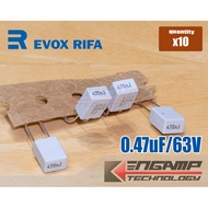 (10 Pcs) [F-CAP] 0.47uF/63V 470nK63V EVOX MMK5 4.8x7.2 H9.8mm P = 5mm