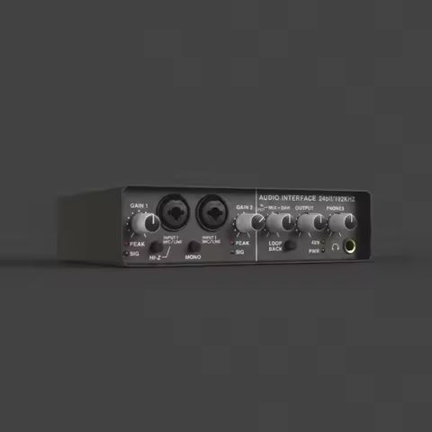 USB Audio Interface 24-bit/192kHz External Audio Interface Sound Card Loopback Zero Latency for Stre