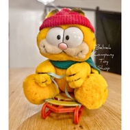 美國二手🇺🇸 9吋 1981年 雪橇 Garfield 加菲貓 古董玩具 玩偶 娃娃 絕版玩具
