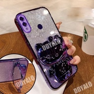 Luxury Casing for huawei y7 2019 huawei y9 2019 huawei y7 prime 2019 huawei y7 pro 2019 Case with Lovely Cute 3D Plating Cat Holder Stand Mirror Case for Girls Bling Glitter Cover