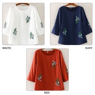 MAOZHUXIA เสื้อวัยกลางคนสำหรับผู้หญิง เสื้อคุณแม่ว เสื้่อแขนสั้นลำลองสำหรับผู้หญิง ดีไซน์ทรงหลวม เนื