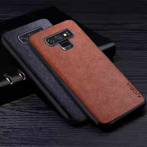 Case For Samsung Galaxy Note 9 Premium Retro Litchi Leather Pattern Back Cover for samsung note 9 bu