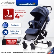 MAMAKIDDIES Aviant Stroller Lightweight Foldable Compact Cabin Size Luggage like handle Baby Stroller Bayi Mudah Simpan